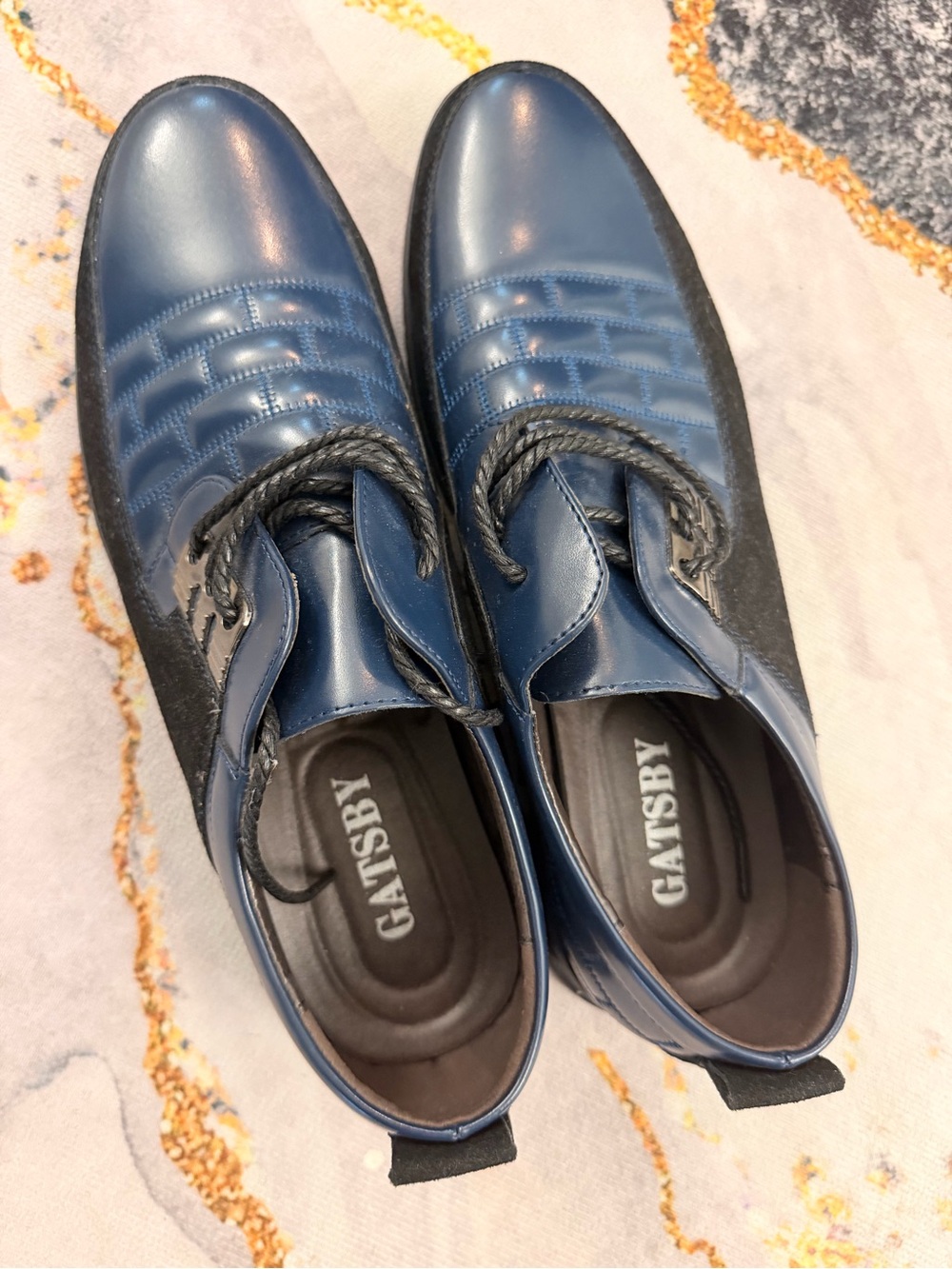 Gatsby Men's Navy Derby Lace-Up Shoes